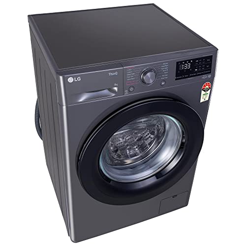 LG 8 Kg, 5 Star, AI Direct Drive Technology, Steam & 6 Motion DD Fully-Automatic Front Load Washing Machine (FHP1208Z3M, Intelligent & Convenient Fabric Care, Allergy Care, Middle Black)