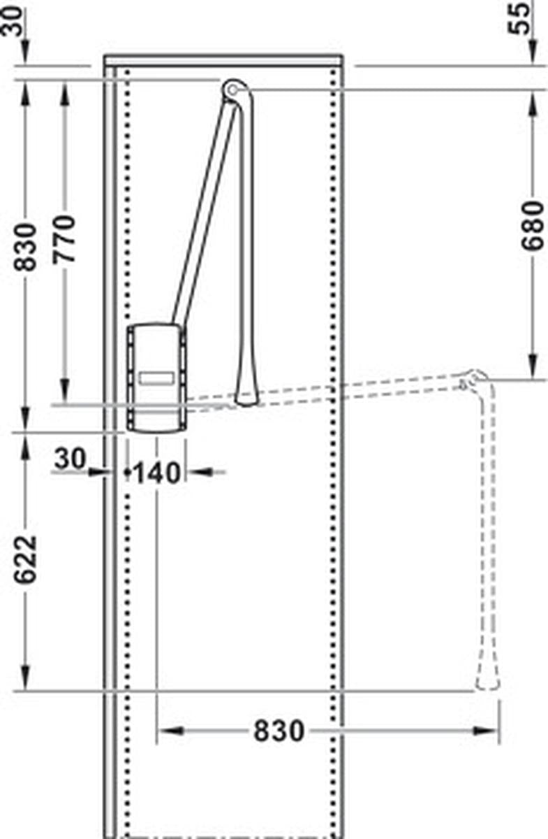 hafele 805.20.055 Black Ward Lift Chrome Plated - 10 Kg And 770 To 1200 mm Width