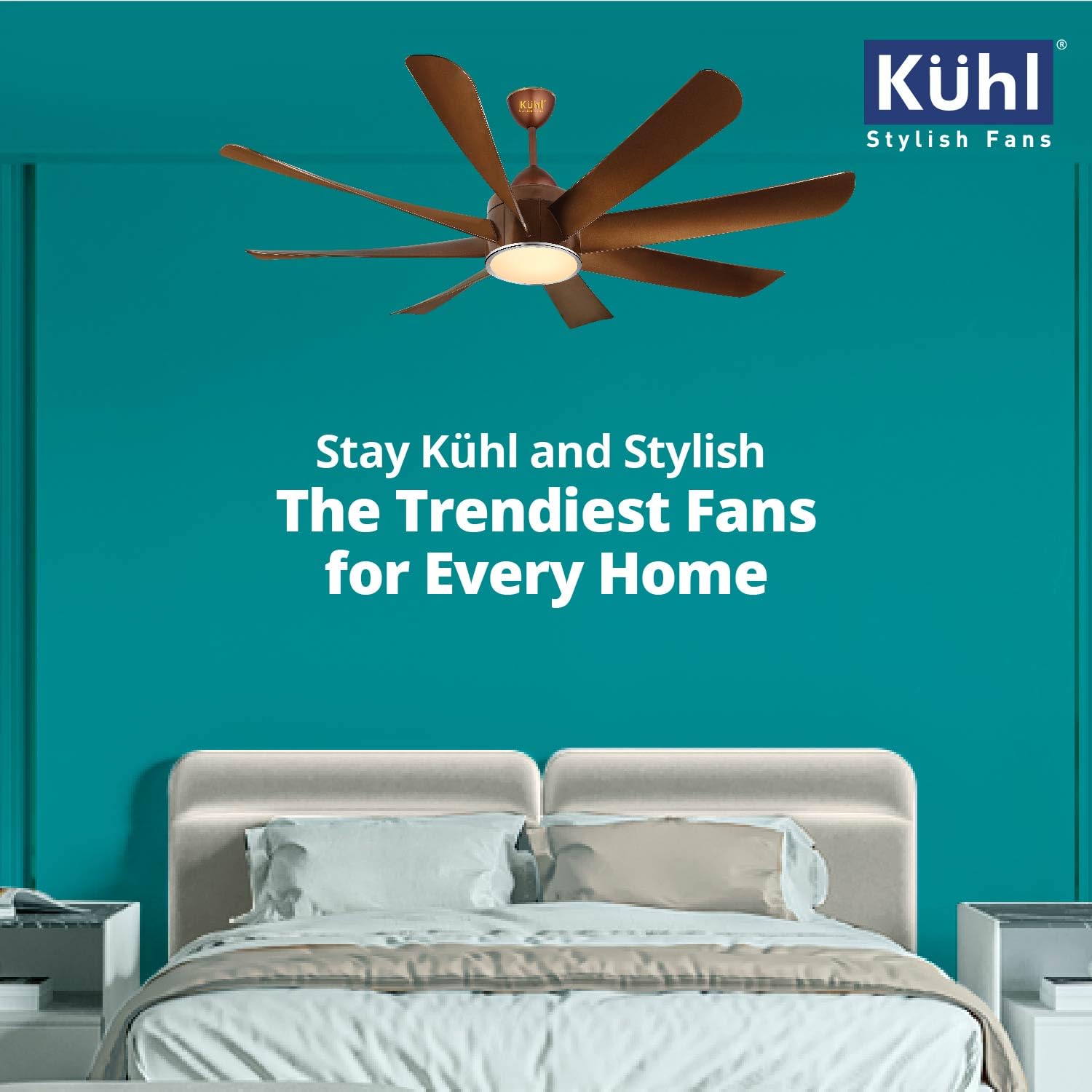 KUHL Platin D8 1500mm Stylish Power Saving BLDC Ceiling Fan with Remote | Down Light | 38W | 5 Star | Low Noise | IoT – Operate via Mobile & Alexa | Reverse Mode | Free Installation | Copper
