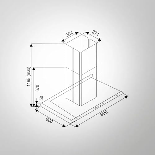 Kaff CANARY DHC BF 90 IS B technical line drawing with dimensions in mm