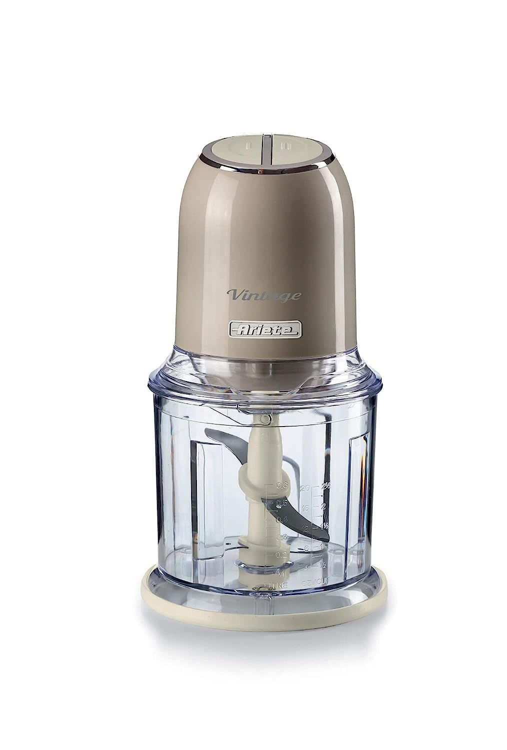 Ariete 438, Vintage chopper, ice crusher, 2 speeds, 4 stainless steel blades, 600 ml, 400 W, Beige