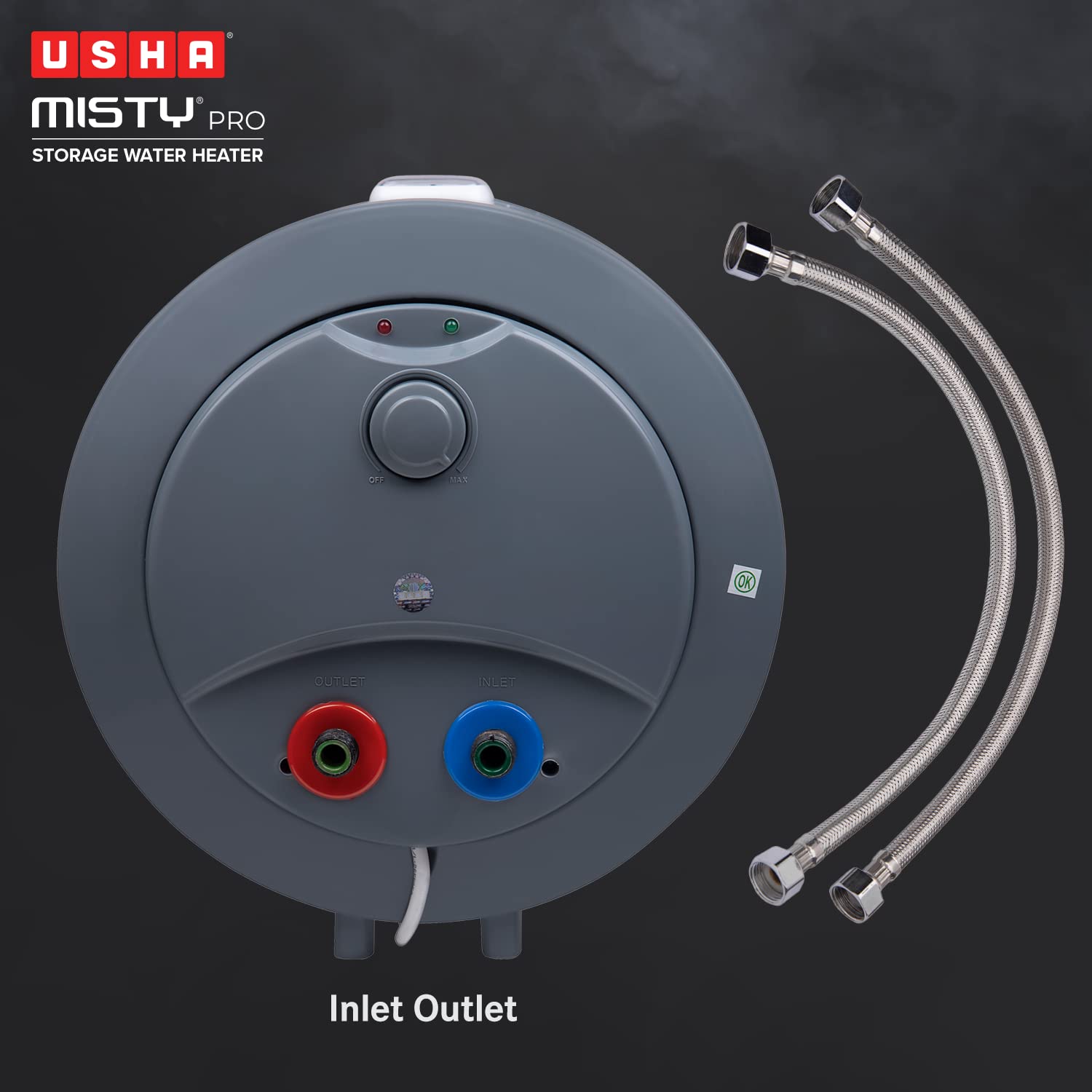 Usha Misty Pro 10 Litre 5 Star Water Heater Twinkling Grey