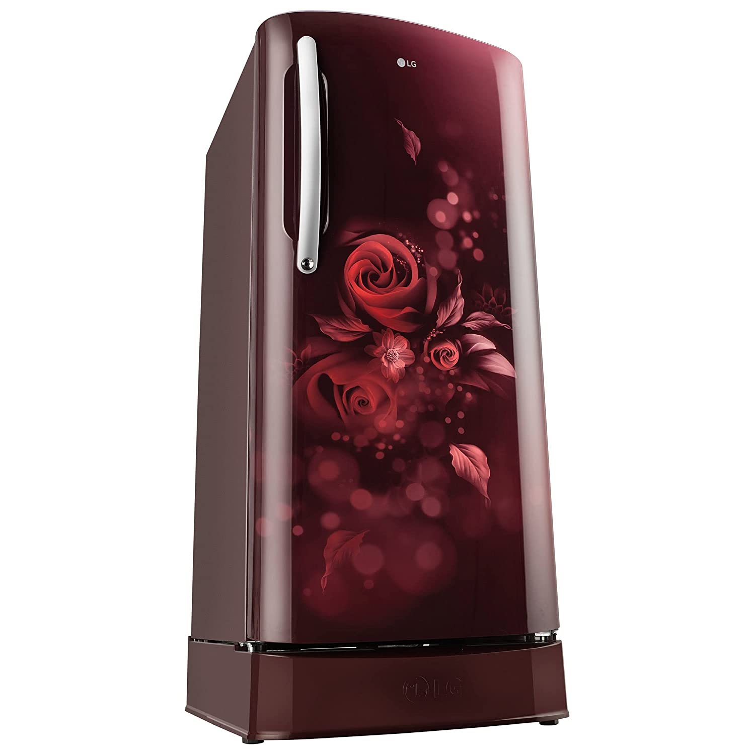 LG 201 L 5 Star Inverter Direct-Cool Single Door Refrigerator (GL-D211HSEZ, Scarlet Euphoria, Base stand with drawer, Gross Volume- 204 L)