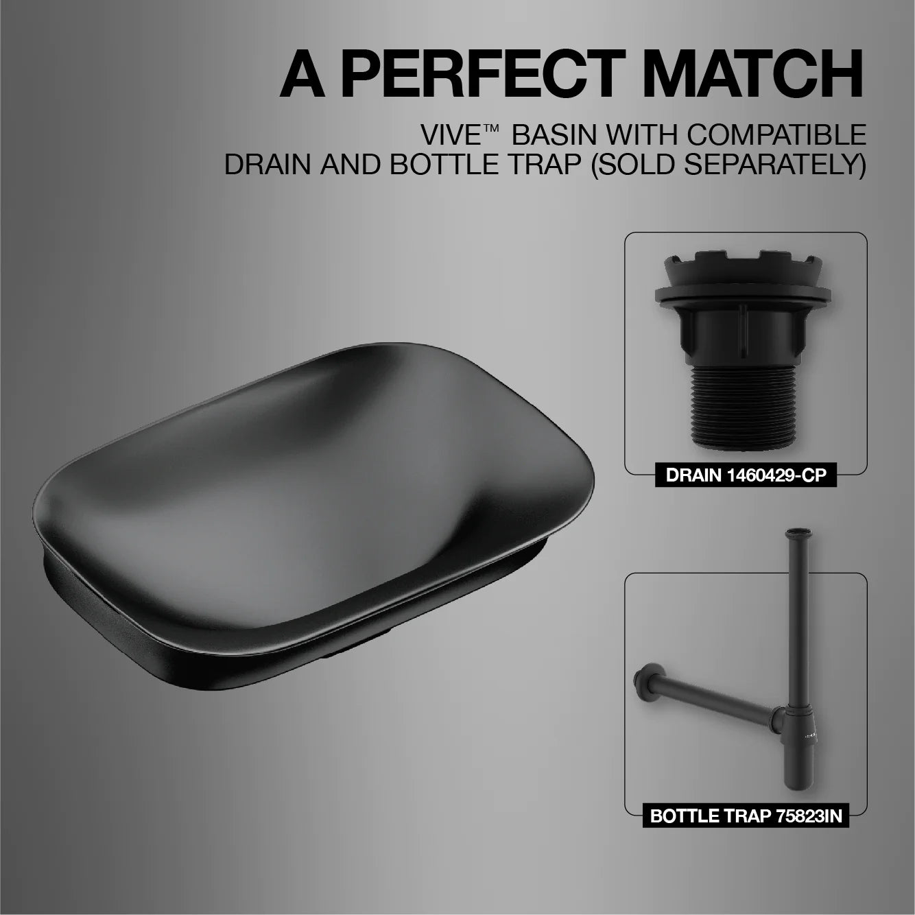 kohler K-28783IN-7 545mm vessel basin without faucet hole in black
