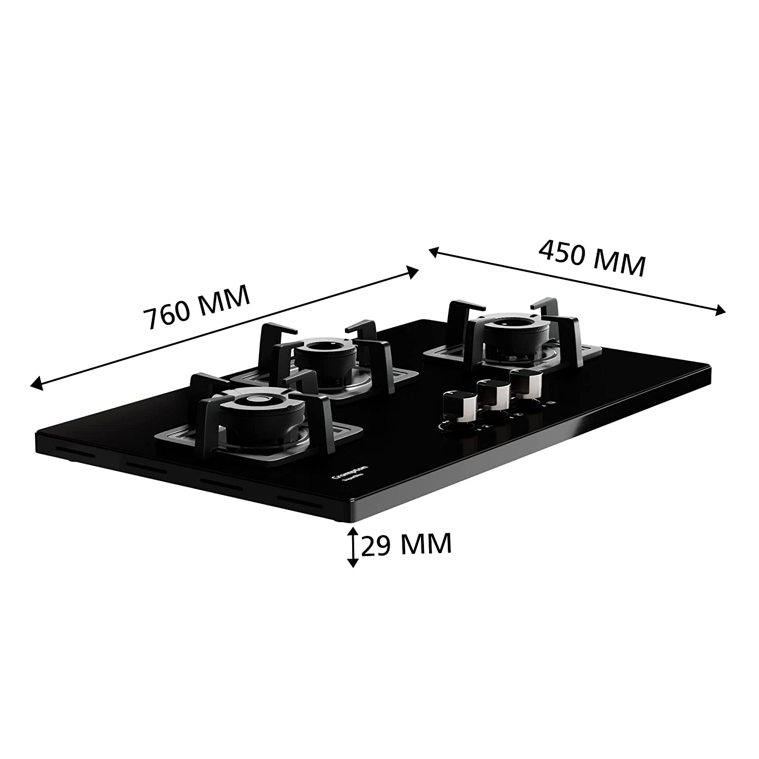 Crompton SuperSlim Gas Hob 78cm 3burner MBLK