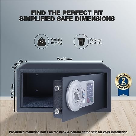 Ozone Premium 26.4 Liter Laptop Safe Electronic Digital Locker Safe agate black