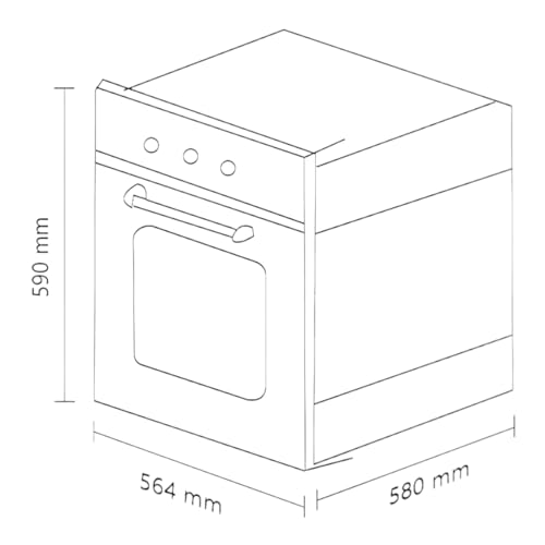 KAFF OV 83 ML 7 | 83 Litre Built-in Oven with Rotary Control Dials | Multi-Functional with Defrost, Internal Cooling Fan and Oven Light | Full Black Tempered Glass Finish, 3 Layer Glass Door