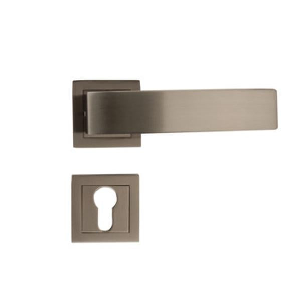 hafele 901.79.851 SN Square Zeta Lever Handle On Rose and Escutcheons