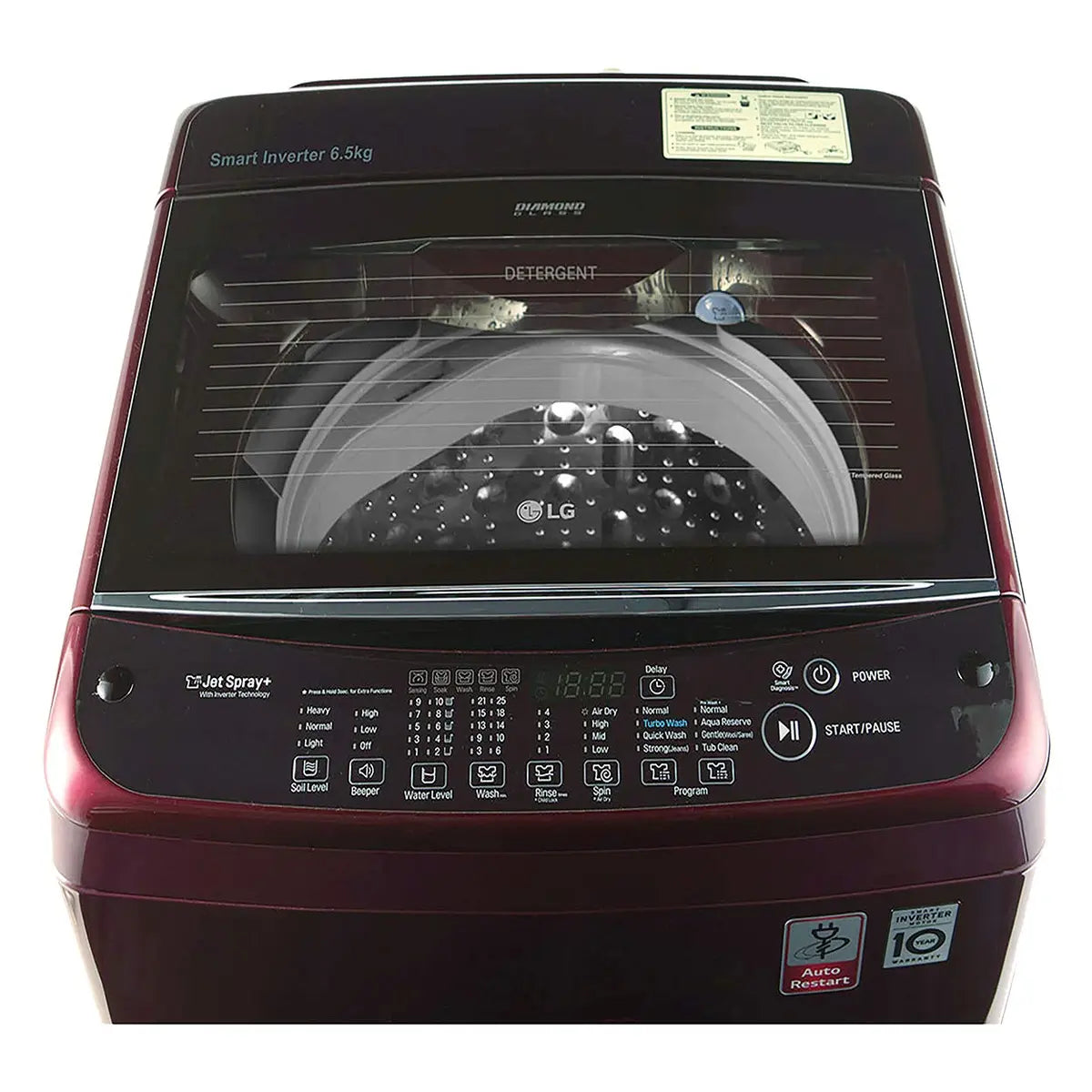 LG 6.5 Kg Inverter Fully-Automatic Top Loading Washing Machine (T7577NDDL8, Floral Red)