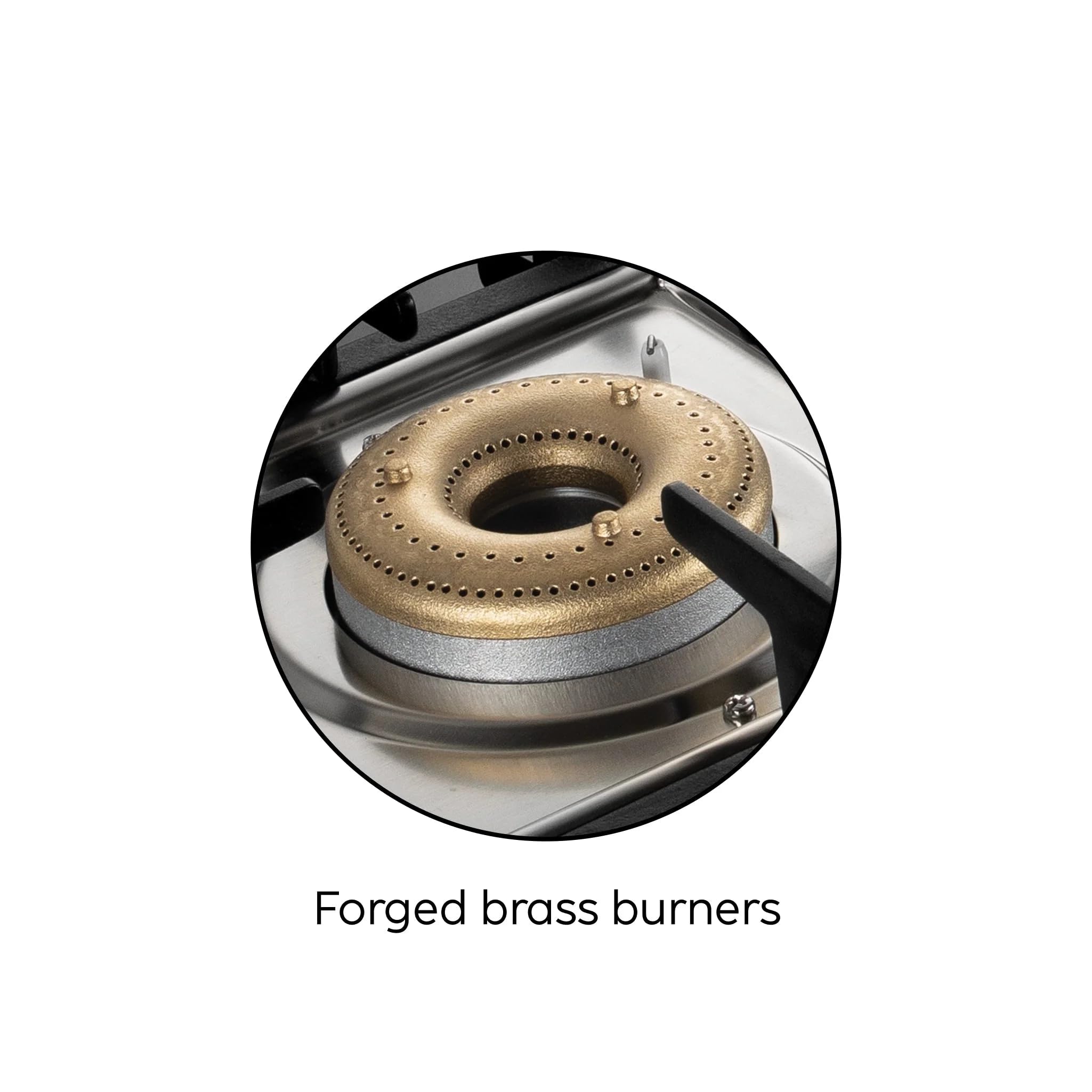 Glen 4 Burner Ultra Slim Mirror Glass Gas Stove 1 High Flame 3 Forged Brass Burner Black - Manual (1047 US MI)