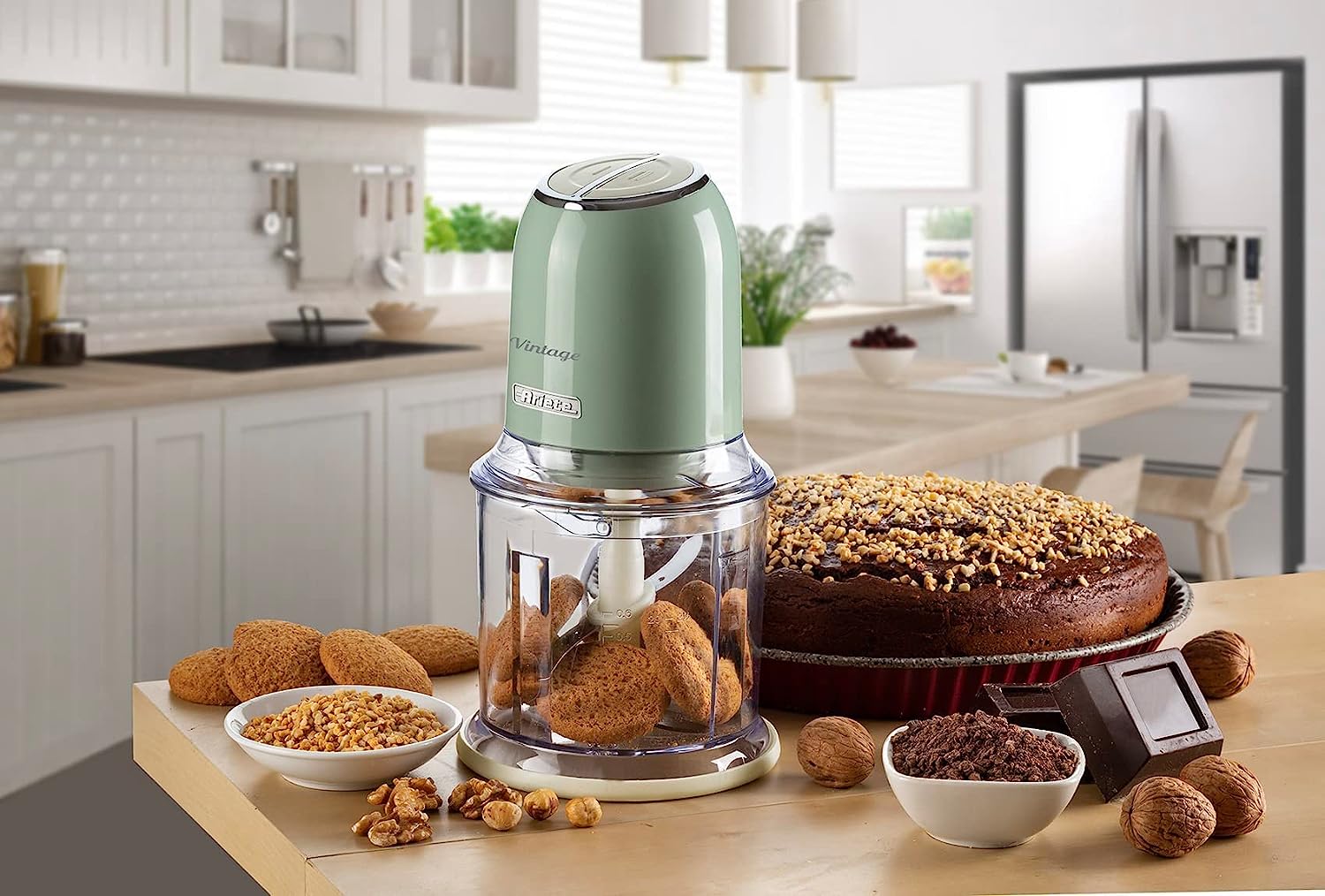 Ariete 438, Vintage chopper, ice crusher, 2 speeds, 4 stainless steel blades, 600 ml, 400 W, Green