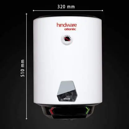 Hindware Atlantic 15 L Storage Water Geyser (Elicio, White, Black)