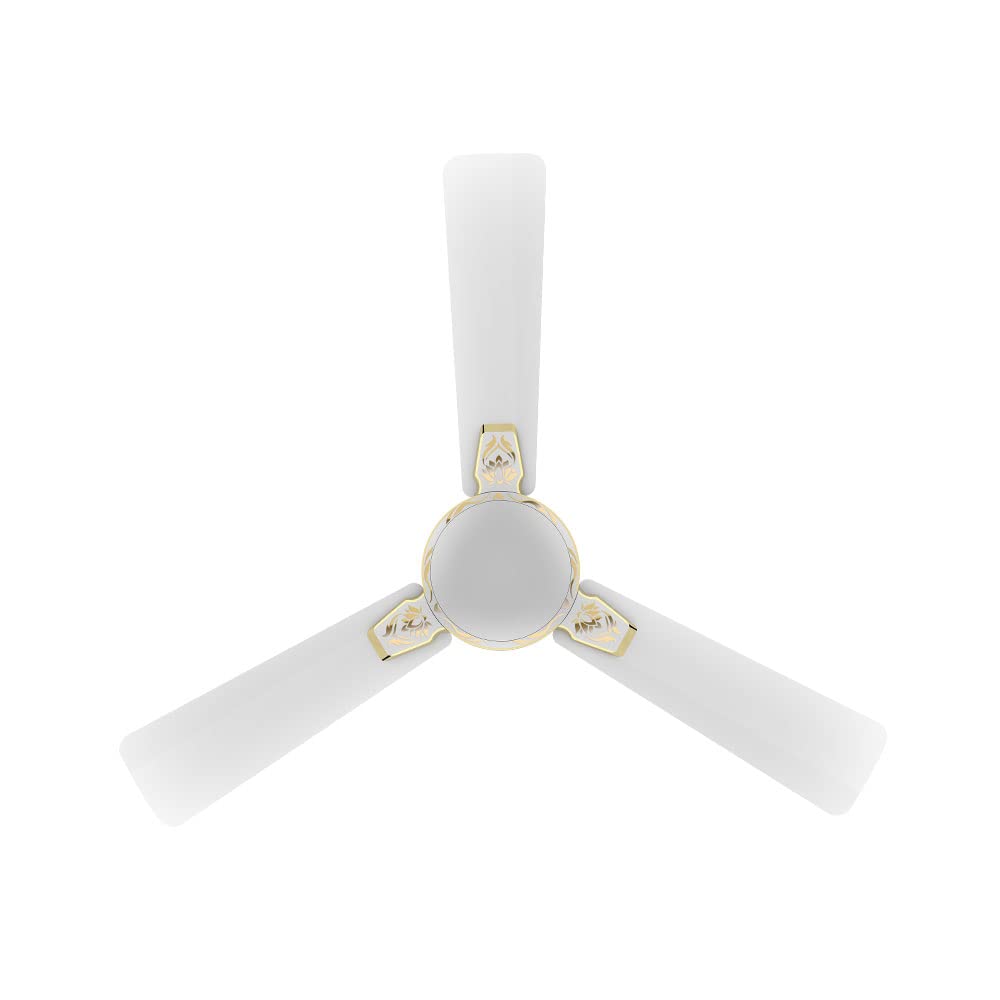 Crompton PREMION AURA2 DESIGNER 3D LOTUS DESIGN ANTIDUST1200 mm Ceiling Fan Lotus Pearl White