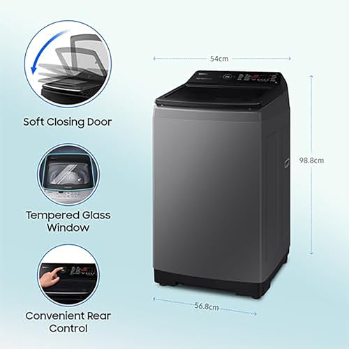 Samsung 8 kg, 5 star, Ecobubble, Super Speed, Wi-Fi, Digital Inverter, Fully-Automatic Top Load Washing Machine (WA80BG4546BDTL, Versailles Gray)