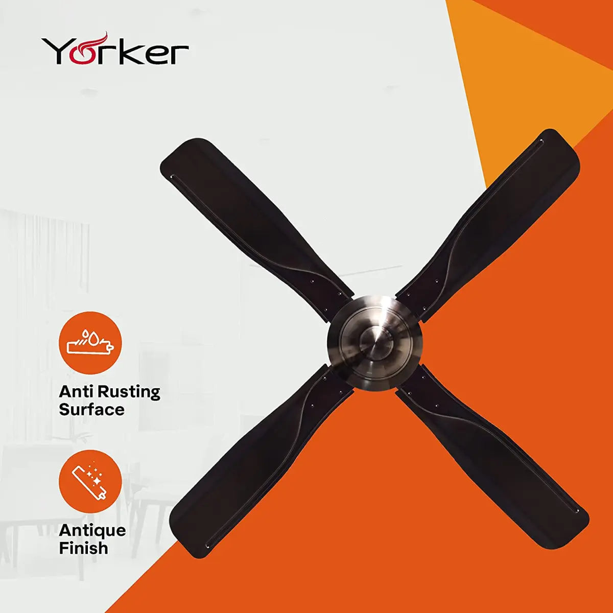 Havells Yorker 1320mm Ceiling Fan (Antique Brass)
