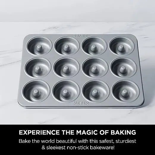 Meyer Bakemaster Doughnut Pan Nonstick 12 Cavity 48219 Grey
