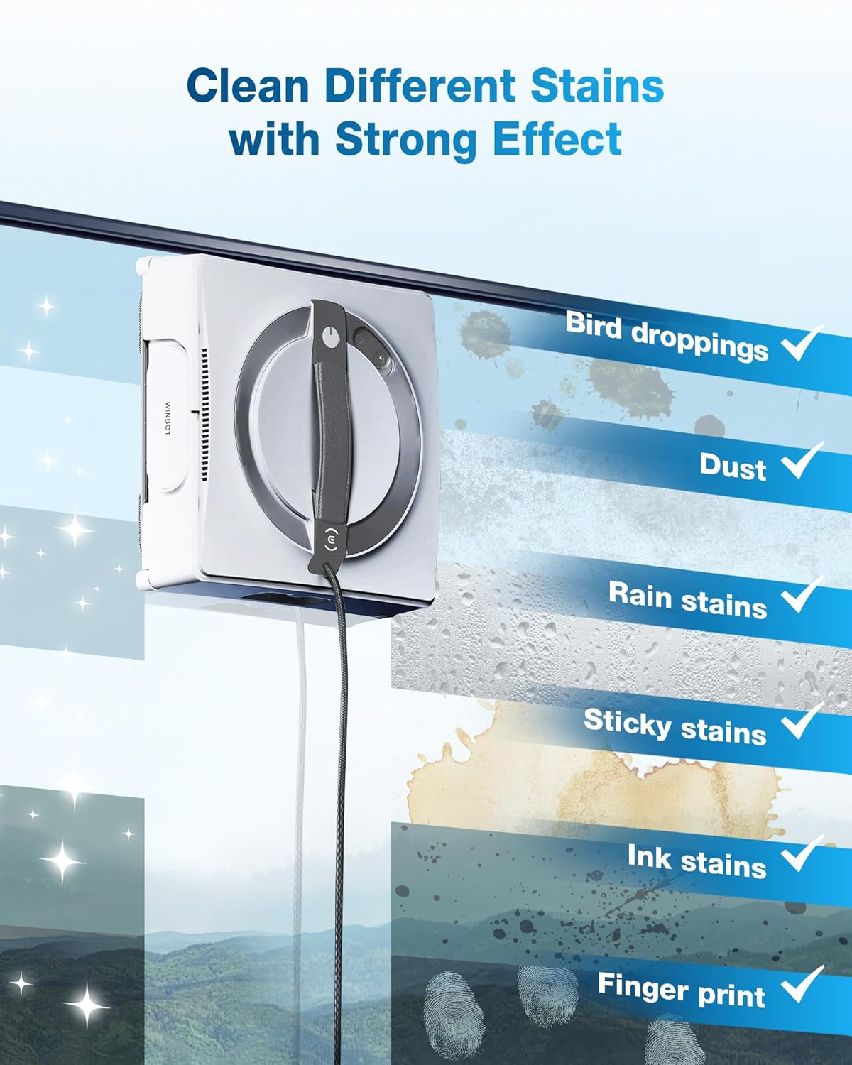 ECOVACS Winbot W2 Pro Omni Window Cleaning Robot, 3-Nozzle Spray, Win SLAM 4.0 Path Planning