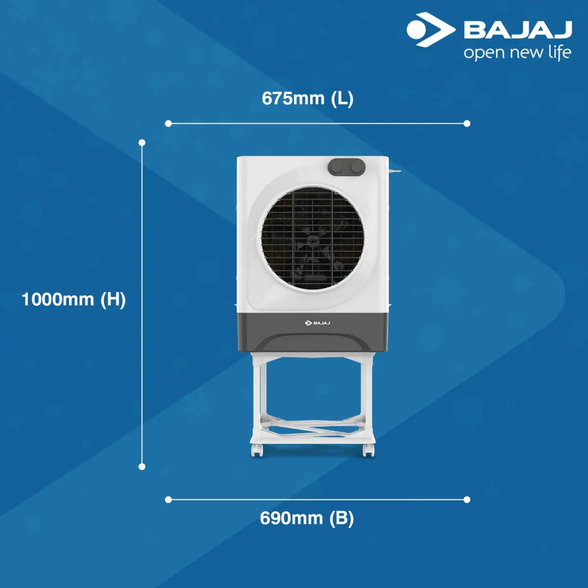 Bajaj MDF60 Dessert AIR Cooler,60L, with Turbo Fan Technology White
