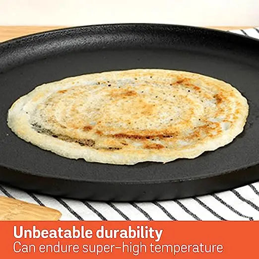 Meyer Cast Iron 2 in 1 Tawa and Grill 30 cm Black