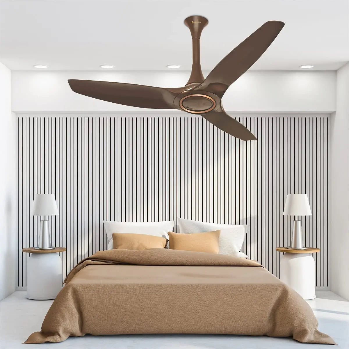 VENUS Novella ABS Fan NP1200, 18 Pole Powerful motor (Pack Of 1, Hazel Brown)
