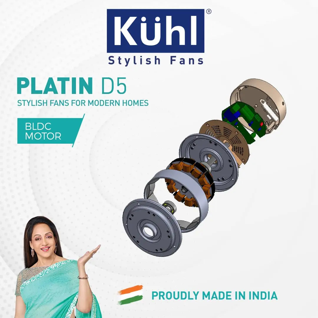 KUHL Stylish Fan Platin D5 Smart Phone Remote Control Wi-Fi IoT, Alexa Voice Enabled Brown