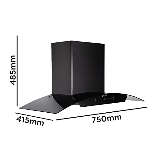 Faber 75 cm 1500 m³/hr Autoclean Curved Shape Kitchen Chimney | 2 years on comprehensive warranty on product, 12 years warranty on motor | HOOD PRIMUS PLUS ENERGY IN HCSC BK 75 with SS Baffle