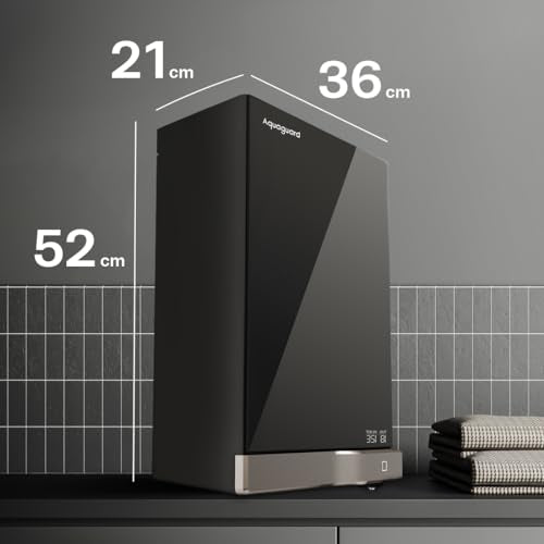 Aquaguard Slim Glass 9-Stage RO+UV Water Purifier | Toughened Glass Exterior (1st time ever) | Input & Output TDS Indicator | Slimmest RO Purifier | Active Copper Tech | Suitable for all Wate