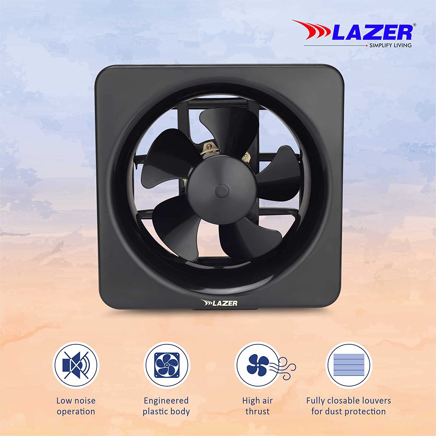 Lazer Exotica 150mm Ventil Air High Speed Exhaust Fan (black)
