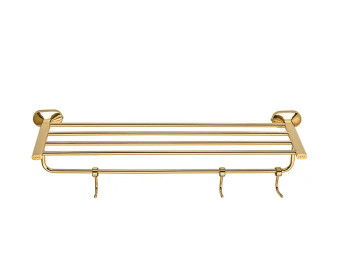 Cera F5014131FG Lustre Icon French Gold Finish Stainless Steel (SS 304) Towel Rack - 600 mm (24")