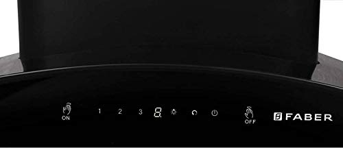 Faber 90 cm 1200 m3/hr Heat Auto Clean Chimney Crest Plus HC SC Touch & Gesture Control, Black