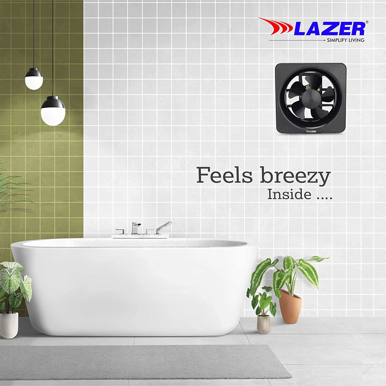 Lazer Exotica 200MM Ventil Air NS Exhaust Fan (White)