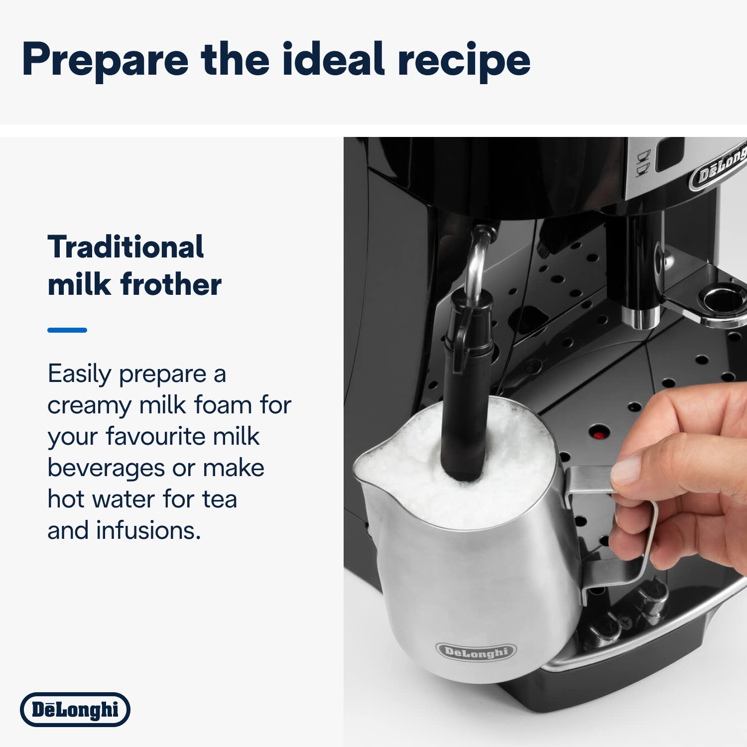 Delonghi Ecam22.110.B|Magnifica|Bean To Cup Fully Automatic Coffee Machine With Adjustable Grinder|Espresso,Cappuccino,Latte & More Recipe Options|15 Bar Pressure|Free Demo & Installation(Bla