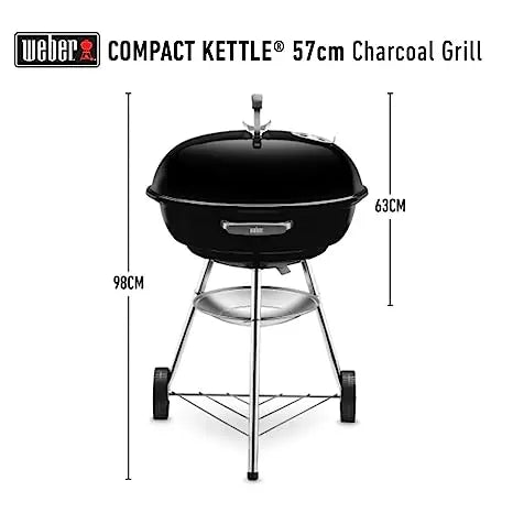 Weber 57CM Compact W/Therm BLK AslA Charcoal Grill (Black)