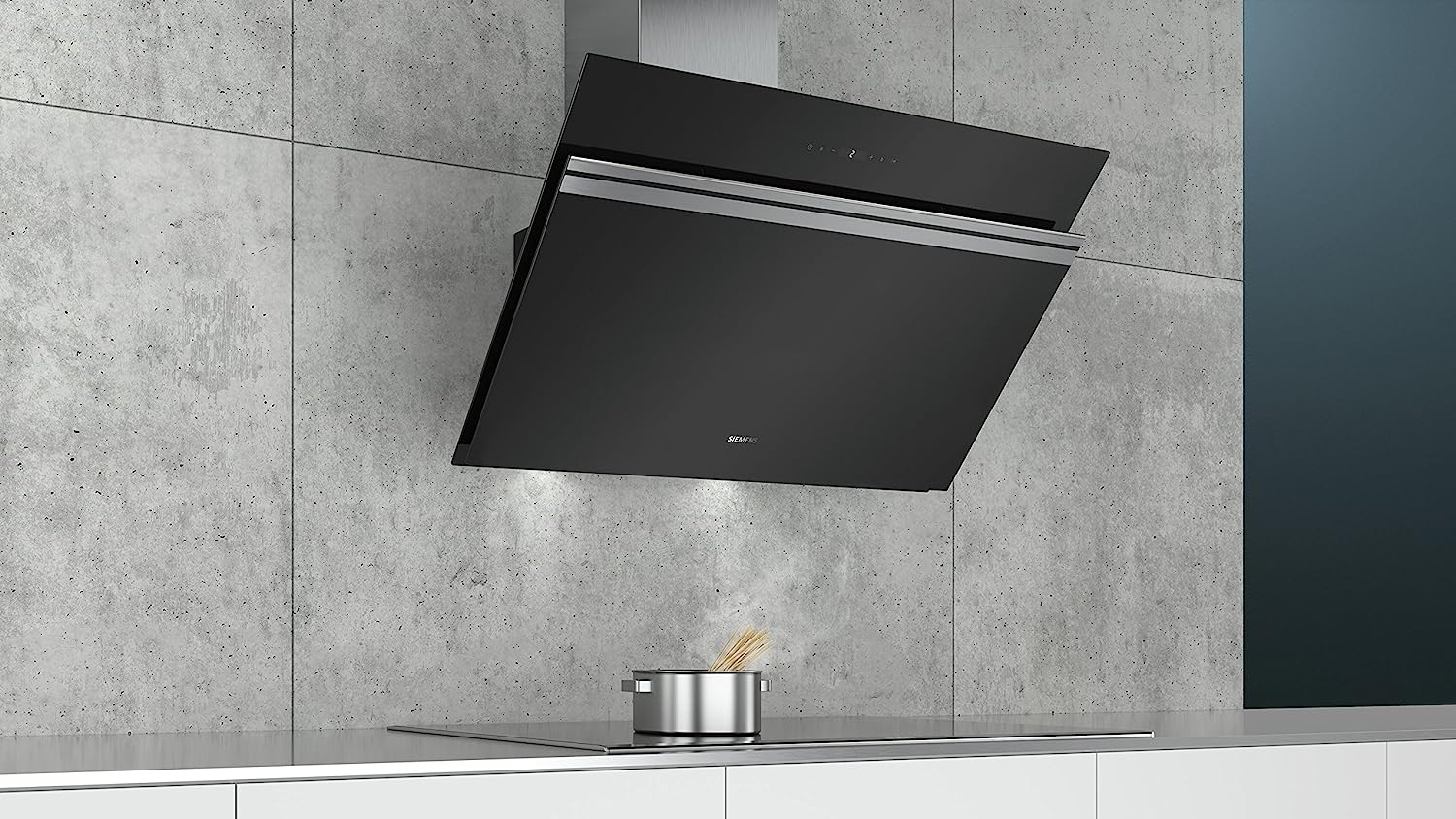 Siemens 90cm Black Glass Inclined Touch Control Hood Chimney LC91KWP60