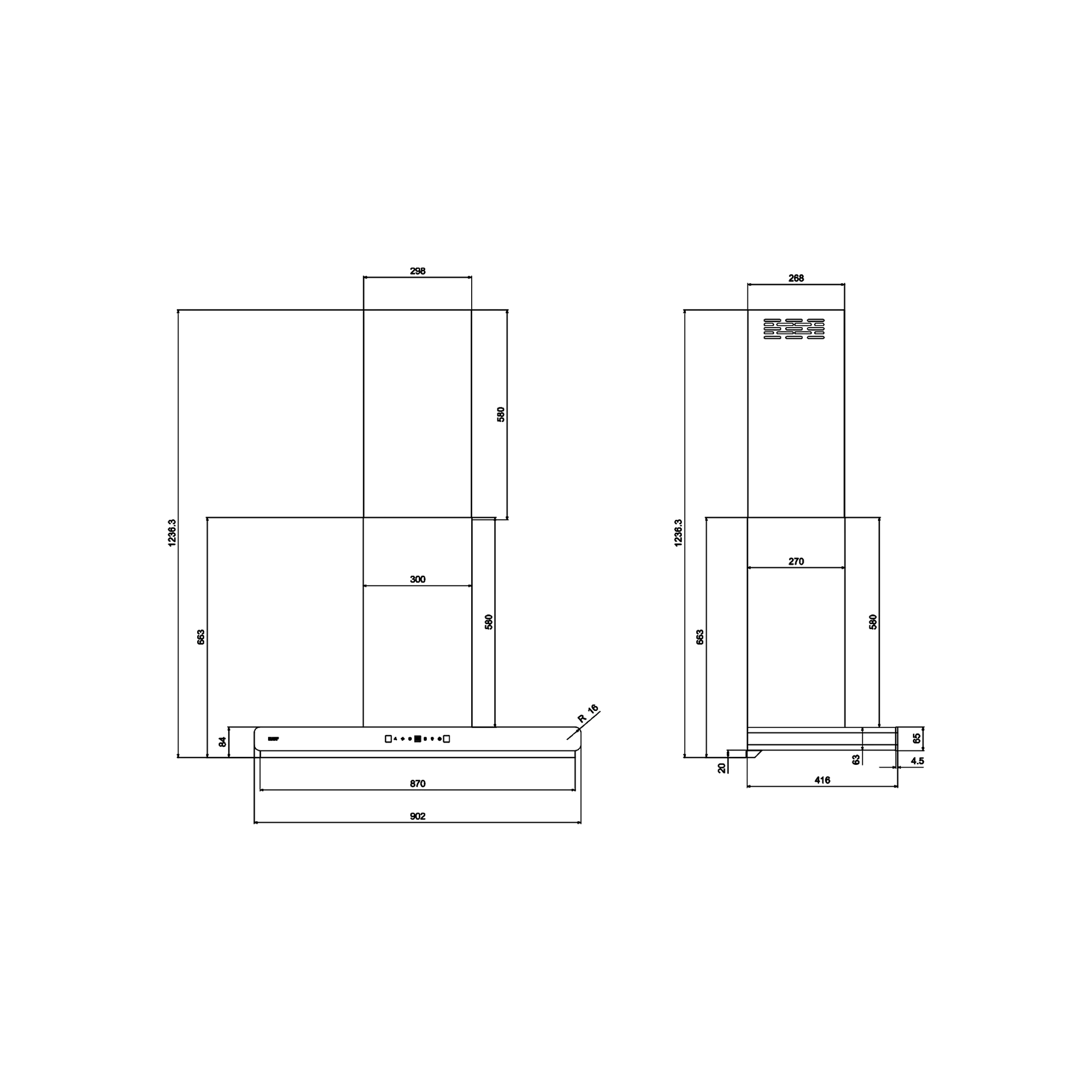 Kaff BRANDO 90 DC - Wall Mount Kitchen Chimney: Sleek and Powerful