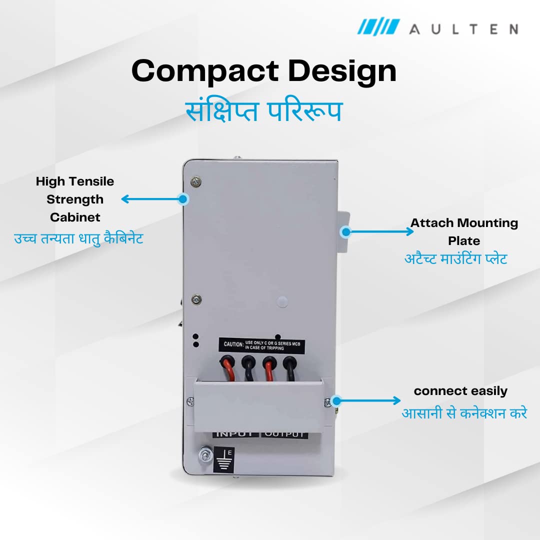 AULTEN Copper Mainline Voltage Stabilizer for Home 5 KVA Heavy Duty 4000W 90V-300V AD014 (White)