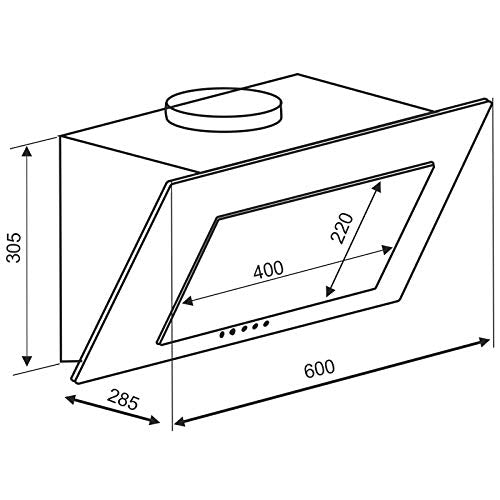 Elica 60 cm 900 m3/hr Chimney (CRYSTAL 60 PB BLACK, 2 Cassette Filters, Black)