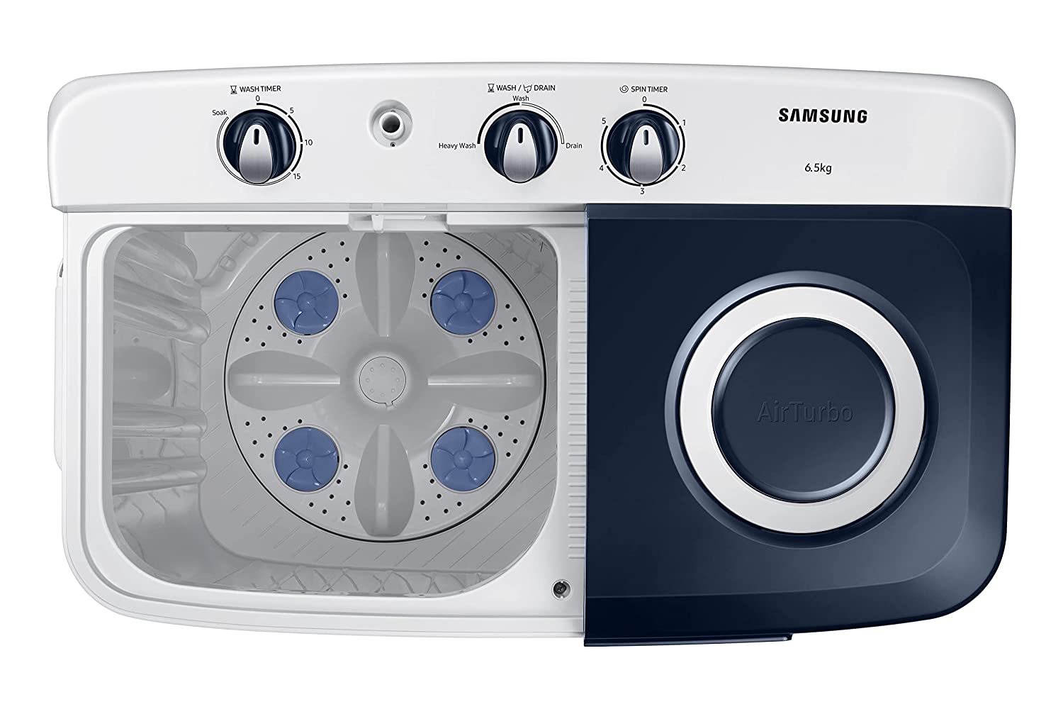 Samsung 6.5 Kg Washing Machine 5 Star WT65R2200LL TL Blue Air Turbo Drying System