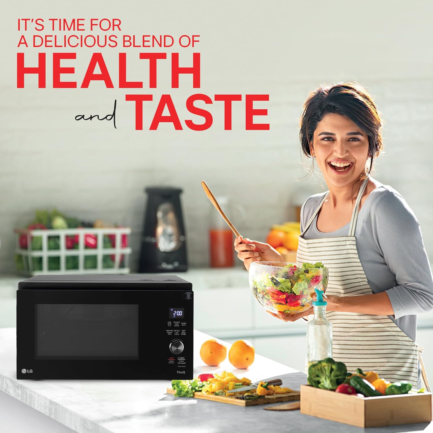 LG 32 L Scan to Cook Wi-Fi Enabled Charcoal Convection Healthy Microwave Oven MJEN326ULW