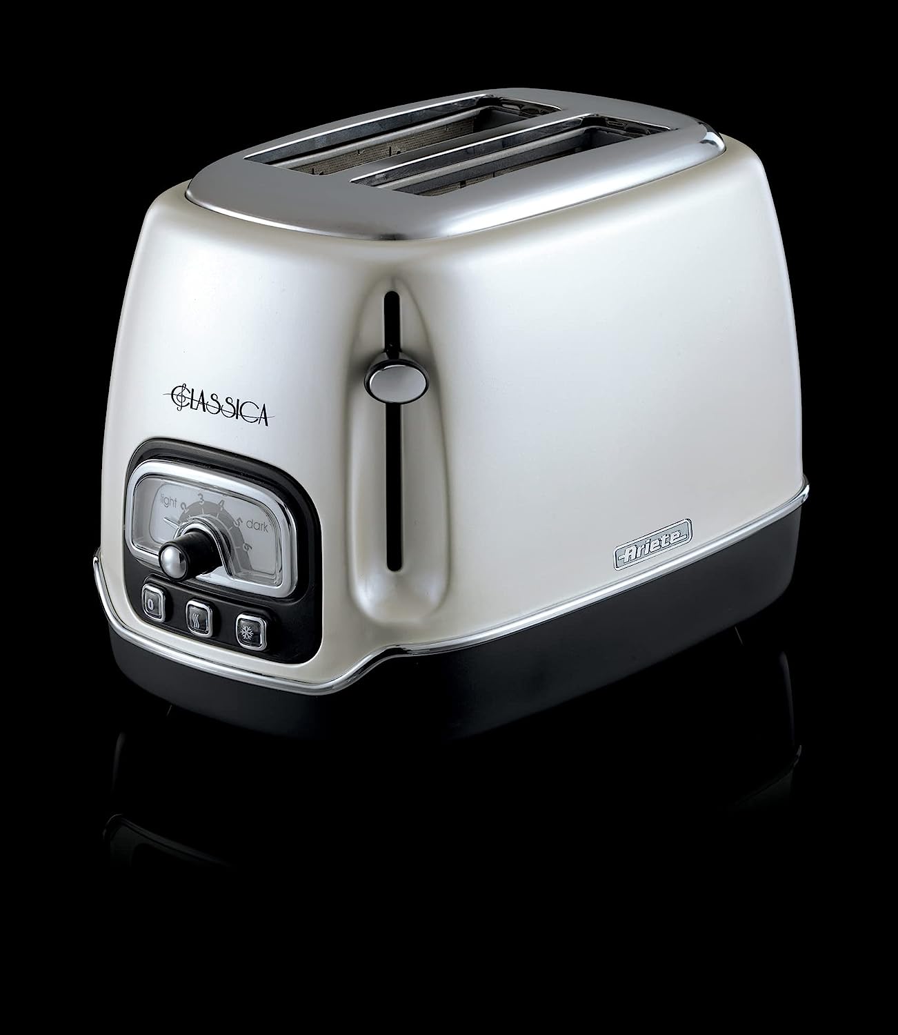 Ariete Tostapane Classica 158/38, Electric Toaster 2 Slices, Without Tongs, 815 W, 3 Functions, 6 Browning Levels, white