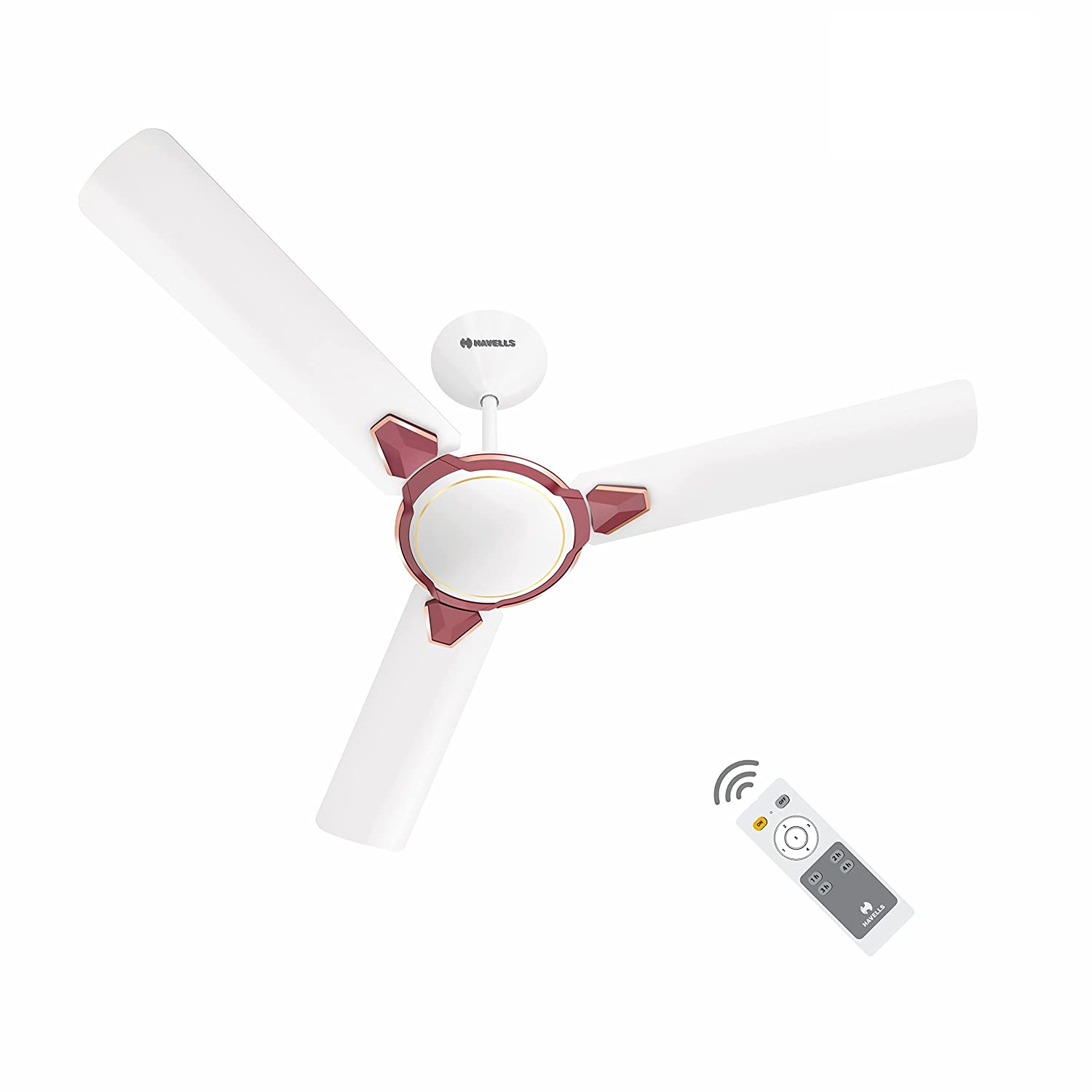 Havells Equs 1200mm BLDC Ceiling Fan White Maroon