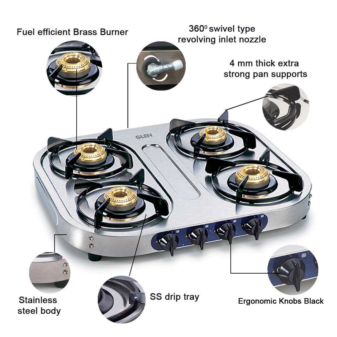 Glen Stainless Steel LPG Gas Stove (CT1044SS)