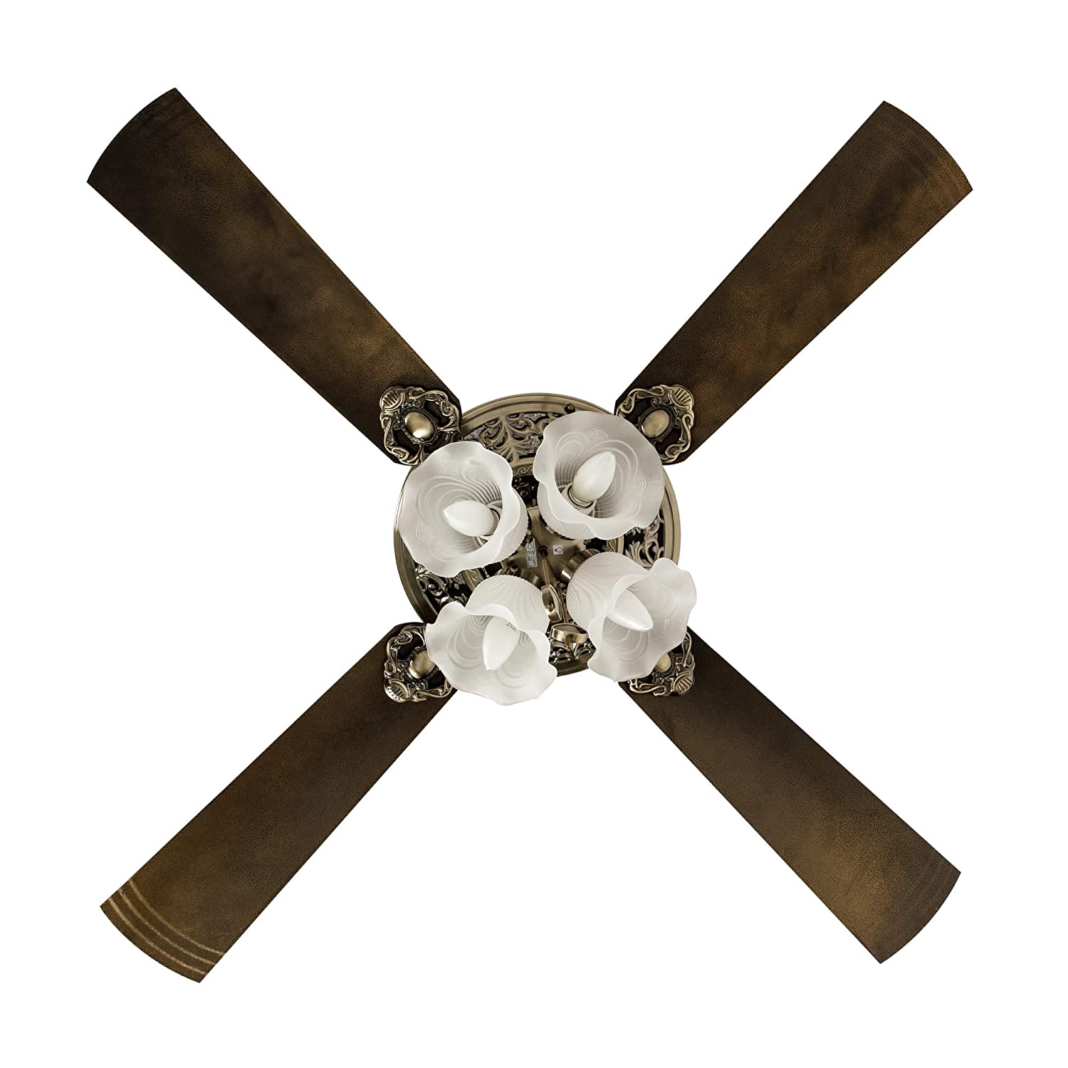Crompton Nebula Ceiling Fan with Decorative Lights - 1200 mm (Antique Brass)