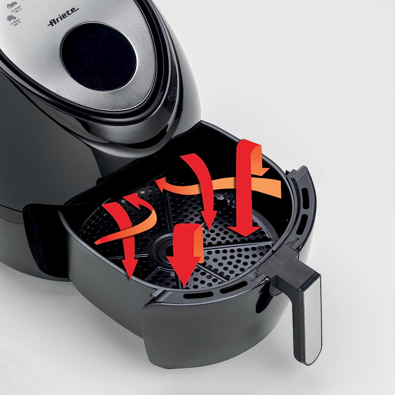 Ariete 4618, Airfryer max XXL, Air Fryer, 5.5 Liters, Fries Without Oil 2.5 kg of Chips, 1800 Watt, Black