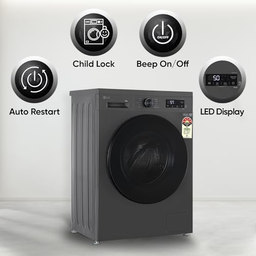 LG 8 Kg 5 Star Wi-Fi, Direct Drive Technology, Steam Wash, 6 Motion DD, Fully-Automatic Front Load Washing Machine (FHB1208Z4M, Allergy Care, In-Built Heater, Touch Panel, 2024 model, Middle