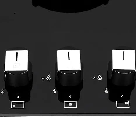 Faber Mild Steel Hobtop Nexus Ht905 Crs Br Ci 5 Brass Burner Auto Electric Ignition Glass Top (Black)