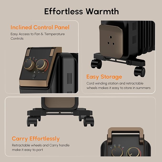 Havells Hestio Black 11 Fin OFR 2900 W