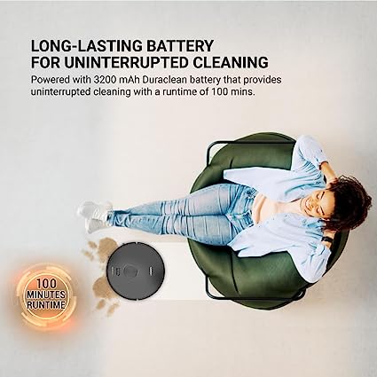 Eureka Forbes Lvac Voice NUO Robotic Automatic Vacuum Cleaner with Smart Voice Control,3D Laser Mapping,Room Zoning,Cleans Silently