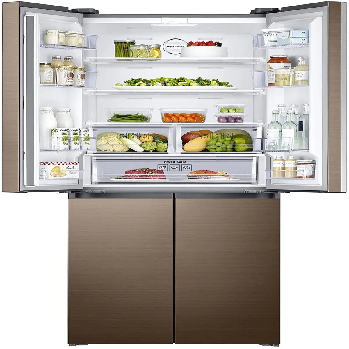 Samsung 594 L Inverter Frost-Free Side-by-Side Refrigerator (RF50K5910DP/TL, Refined Bronze)
