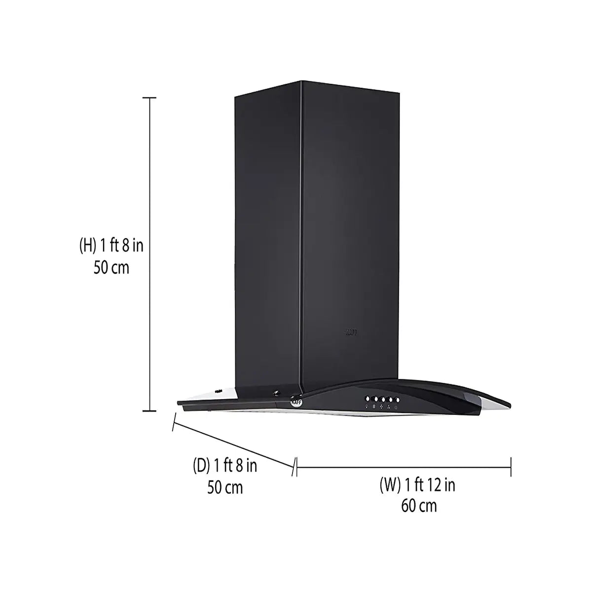 Kaff Opec DX BKBF 60 Cm Deluxe Black Kitchen Chimney